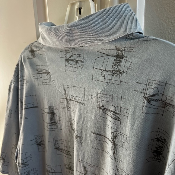 CLEARANCE Men’s M Light Blue Woolrich Fishing Lure Patterned Collared TShirt - Picture 8 of 8